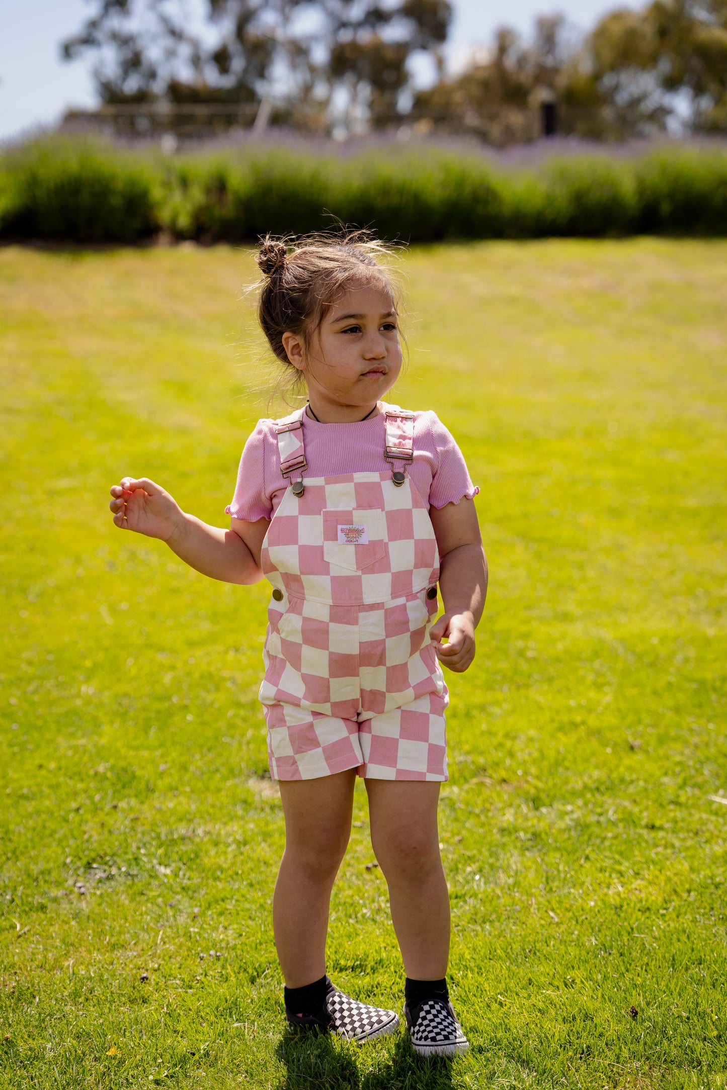 Pink & White Checkered Overalls 🤍🩷